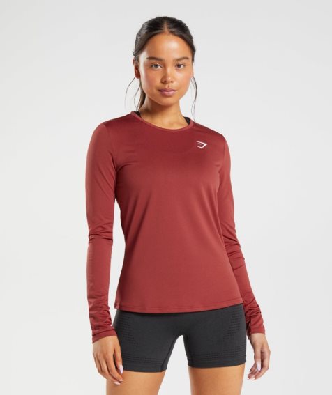 Women's Gymshark Training Long Sleeve Top T-Shirts Red | NZ 2SUNAO